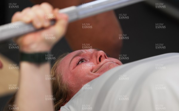191022 - Wales Women Rugby Training Session - Wales’s Abbie Fleming during a gym session while training ahead of their Women’s Rugby World Cup match against Australia