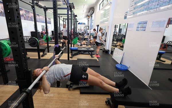 191022 - Wales Women Rugby Training Session - Wales’s Niamh Terry during a gym session while training ahead of their Women’s Rugby World Cup match against Australia
