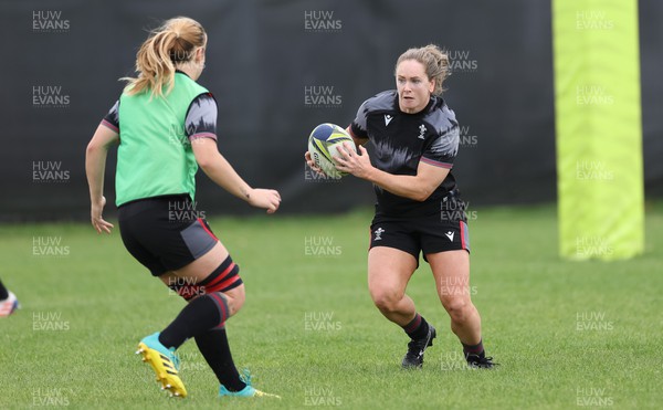 251022 - Wales Women Rugby Training Session - Kat Evans of Wales during training ahead of their Women’s Rugby World Cup Quarter Final against New Zealand
