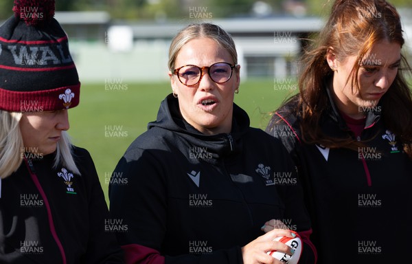 271023 - Wales Women Rugby Team Walkthrough - Kelsey Jones during the Wales Women’s rugby squad walkthrough ahead of Wales’ WXV1 match against New Zealand in Dunedin 