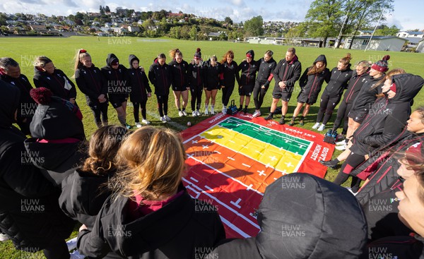 271023 - Wales Women Rugby Team Walkthrough - The Wales Women’s rugby squad walkthrough ahead of Wales’ WXV1 match against New Zealand in Dunedin 