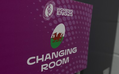 220825 - Wales Women Rugby World Cup Captain’s Run - The Wales changing room for  Captain’s Run ahead of their first Women’s Rugby World Cup match against Scotland at the Salford Community Stadium