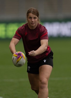 220825 - Wales Women Rugby World Cup Captain’s Run - Kate Williams during Captain’s Run ahead of Wales’ first Women’s Rugby World Cup match against Scotland at the Salford Community Stadium