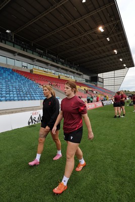 220825 - Wales Women Rugby World Cup Captain’s Run - during Captain’s Run ahead of their first Women’s Rugby World Cup match against Scotland at the Salford Community Stadium