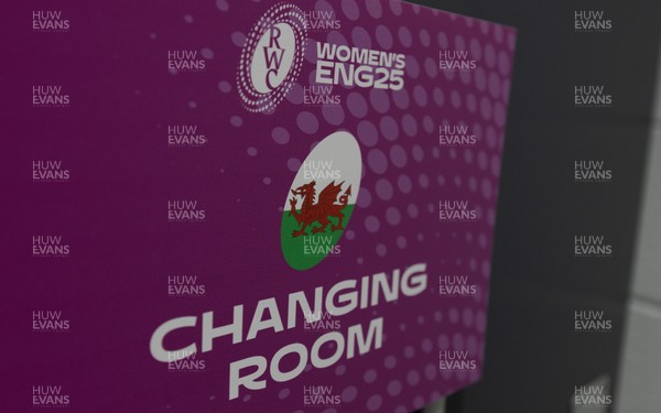 220825 - Wales Women Rugby World Cup Captain’s Run - The Wales changing room for  Captain’s Run ahead of their first Women’s Rugby World Cup match against Scotland at the Salford Community Stadium