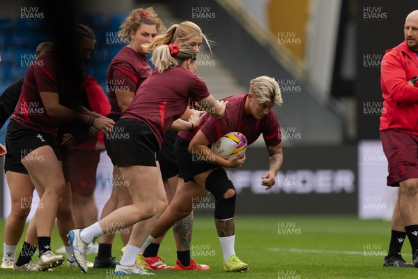 220825 - Wales Women Rugby World Cup Captain’s Run - Donna Rose during Captain’s Run ahead of their first Women’s Rugby World Cup match against Scotland at the Salford Community Stadium