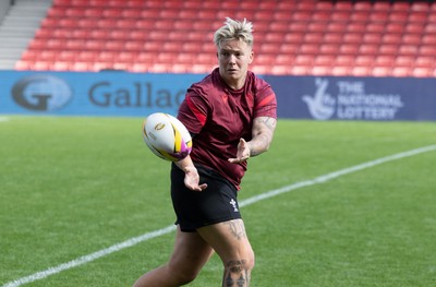 290825 - Wales Women Rugby World Cup Captain’s Run - Donna Rose of Wales during Captain’s Run ahead of the Rugby World Cup match against Canada