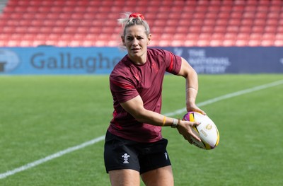 290825 - Wales Women Rugby World Cup Captain’s Run - Kerin Lake of Wales during Captain’s Run ahead of the Rugby World Cup match against Canada