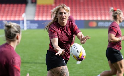 290825 - Wales Women Rugby World Cup Captain’s Run - Georgia Evans of Wales during Captain’s Run ahead of the Rugby World Cup match against Canada