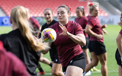 290825 - Wales Women Rugby World Cup Captain’s Run - Gwen Crabb of Wales during Captain’s Run ahead of the Rugby World Cup match against Canada