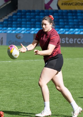 290825 - Wales Women Rugby World Cup Captain’s Run - Gwen Crabb of Wales during Captain’s Run ahead of the Rugby World Cup match against Canada