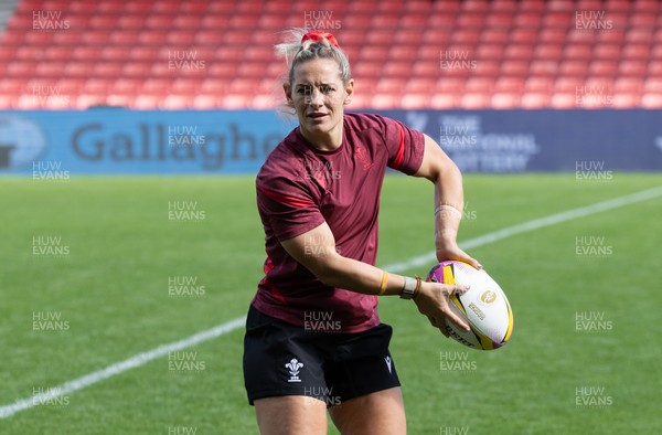 290825 - Wales Women Rugby World Cup Captain’s Run - Kerin Lake of Wales during Captain’s Run ahead of the Rugby World Cup match against Canada