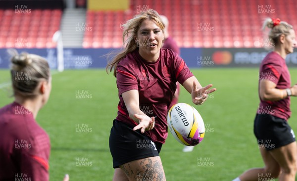 290825 - Wales Women Rugby World Cup Captain’s Run - Georgia Evans of Wales during Captain’s Run ahead of the Rugby World Cup match against Canada