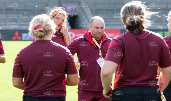 290825 - Wales Women Rugby World Cup Captain’s Run - Sean Lynn, Wales Women head coach during Captain’s Run ahead of the Rugby World Cup match against Canada