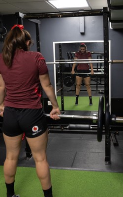 020925 - Wales Women Gym Session - Branwen Metcalfe  during a gym training session ahead of their final Women’s Rugby World Cup match against Fiji
