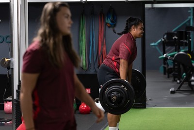 020925 - Wales Women Gym Session -  Sisilia Tuipulotu during a gym training session ahead of their final Women’s Rugby World Cup match against Fiji