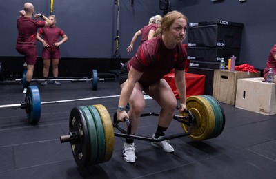 020925 - Wales Women Gym Session - Abbie Fleming during a gym training session ahead of their final Women’s Rugby World Cup match against Fiji