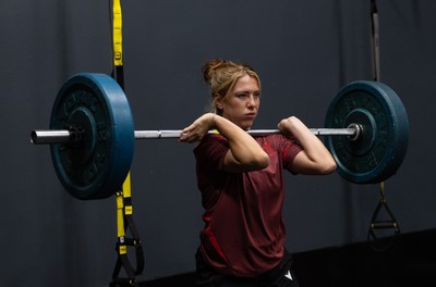 020925 - Wales Women Gym Session -  Georgia Evans during a gym training session ahead of their final Women’s Rugby World Cup match against Fiji