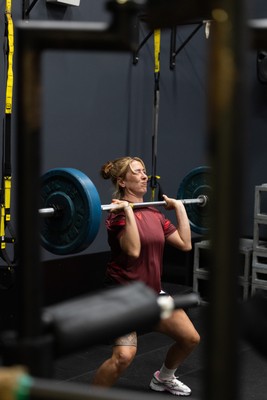 020925 - Wales Women Gym Session - Georgia Evans during a gym training session ahead of their final Women’s Rugby World Cup match against Fiji