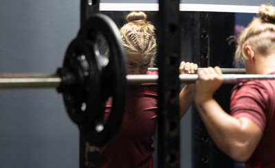020925 - Wales Women Gym Session - Tilly Vucaj during a gym training session ahead of their final Women’s Rugby World Cup match against Fiji