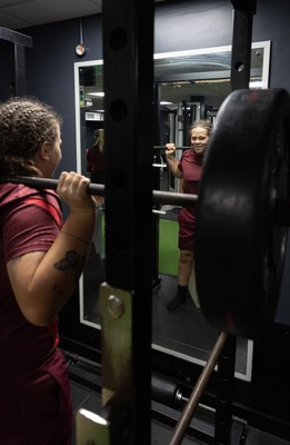 020925 - Wales Women Gym Session - Maisie Davies  during a gym training session ahead of their final Women’s Rugby World Cup match against Fiji