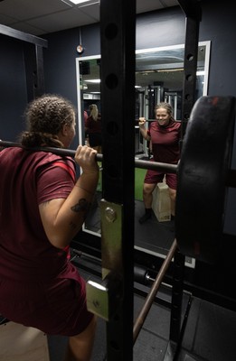 020925 - Wales Women Gym Session - Maisie Davies  during a gym training session ahead of their final Women’s Rugby World Cup match against Fiji