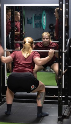 020925 - Wales Women Gym Session - Bethan Lewis  during a gym training session ahead of their final Women’s Rugby World Cup match against Fiji