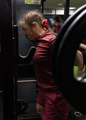 020925 - Wales Women Gym Session - Carys Phillips  during a gym training session ahead of their final Women’s Rugby World Cup match against Fiji