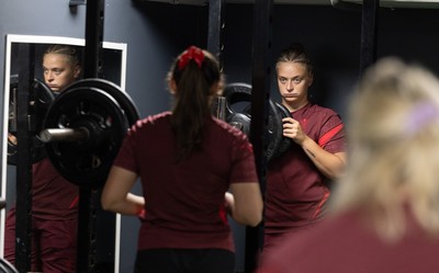 020925 - Wales Women Gym Session - Tilly Vucaj during a gym training session ahead of their final Women’s Rugby World Cup match against Fiji