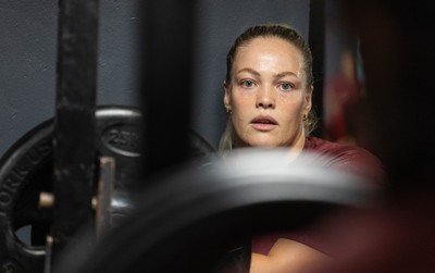 020925 - Wales Women Gym Session - Kelsey Jones  during a gym training session ahead of their final Women’s Rugby World Cup match against Fiji