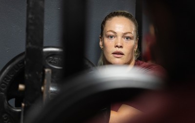 020925 - Wales Women Gym Session - Kelsey Jones  during a gym training session ahead of their final Women’s Rugby World Cup match against Fiji