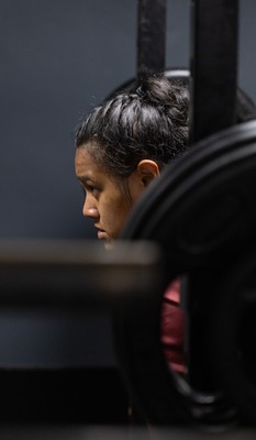 020925 - Wales Women Gym Session - Sisilia Tuipulotu during a gym training session ahead of their final Women’s Rugby World Cup match against Fiji
