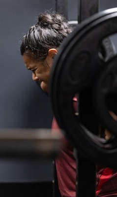 020925 - Wales Women Gym Session - Sisilia Tuipulotu during a gym training session ahead of their final Women’s Rugby World Cup match against Fiji