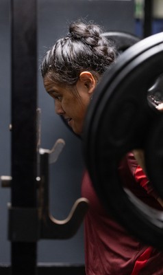 020925 - Wales Women Gym Session - Sisilia Tuipulotu during a gym training session ahead of their final Women’s Rugby World Cup match against Fiji
