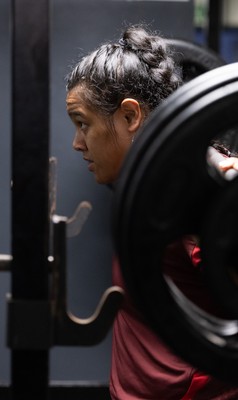 020925 - Wales Women Gym Session - Sisilia Tuipulotu  during a gym training session ahead of their final Women’s Rugby World Cup match against Fiji