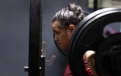020925 - Wales Women Gym Session - Sisilia Tuipulotu  during a gym training session ahead of their final Women’s Rugby World Cup match against Fiji
