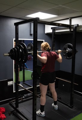 020925 - Wales Women Gym Session - Abbie Fleming  during a gym training session ahead of their final Women’s Rugby World Cup match against Fiji