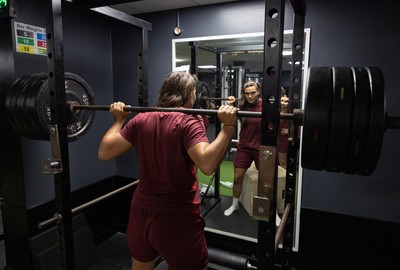 020925 - Wales Women Gym Session -  Bryonie King during a gym training session ahead of their final Women’s Rugby World Cup match against Fiji