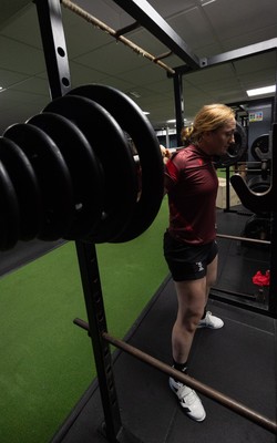 020925 - Wales Women Gym Session -  Abbie Fleming during a gym training session ahead of their final Women’s Rugby World Cup match against Fiji