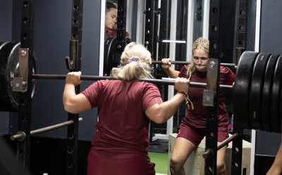 020925 - Wales Women Gym Session - Alex Callender  during a gym training session ahead of their final Women’s Rugby World Cup match against Fiji