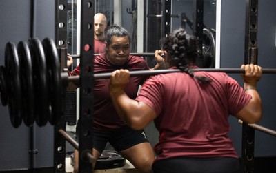 020925 - Wales Women Gym Session - Sisilia Tuipulotu  during a gym training session ahead of their final Women’s Rugby World Cup match against Fiji