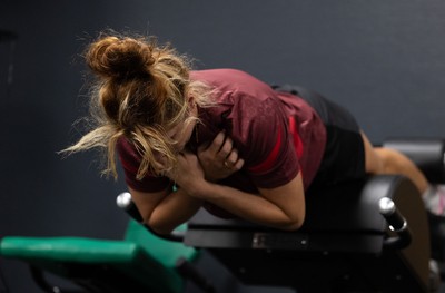 020925 - Wales Women Gym Session - Georgia Evans  during a gym training session ahead of their final Women’s Rugby World Cup match against Fiji