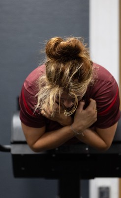 020925 - Wales Women Gym Session - Georgia Evans  during a gym training session ahead of their final Women’s Rugby World Cup match against Fiji