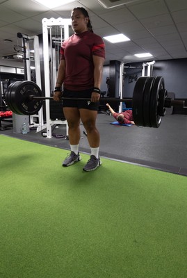 020925 - Wales Women Gym Session - Sisilia Tuipulotu  during a gym training session ahead of their final Women’s Rugby World Cup match against Fiji