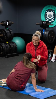 020925 - Wales Women Gym Session - Jo Perkins, physio,  during a gym training session ahead of their final Women’s Rugby World Cup match against Fiji
