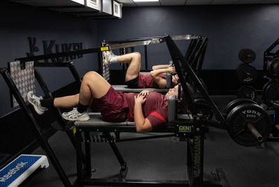 020925 - Wales Women Gym Session -  Maisie Davies during a gym training session ahead of their final Women’s Rugby World Cup match against Fiji