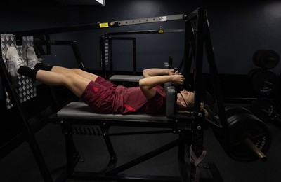 020925 - Wales Women Gym Session - Hannah Dallavalle during a gym training session ahead of their final Women’s Rugby World Cup match against Fiji