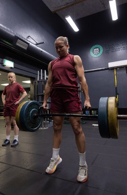 020925 - Wales Women Gym Session - Carys Cox during a gym training session ahead of their final Women’s Rugby World Cup match against Fiji