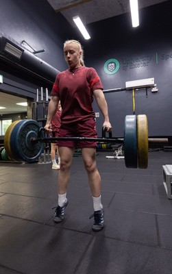 020925 - Wales Women Gym Session - Cath Richards during a gym training session ahead of their final Women’s Rugby World Cup match against Fiji