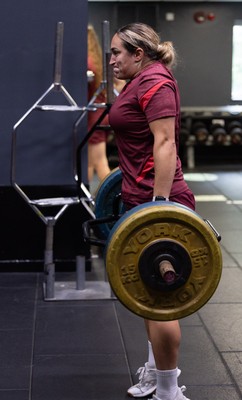 020925 - Wales Women Gym Session - Courtney Keight during a gym training session ahead of their final Women’s Rugby World Cup match against Fiji